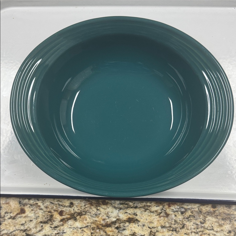 Oneida Bowl Culinaria Teal Blue Green Oval Vegatable Dinnerware Bowl